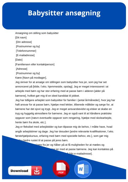 skabelon til babysitter ansøgning