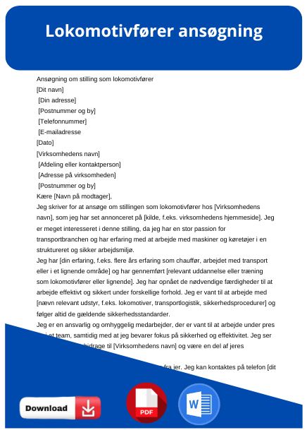 skabelon til lokomotivfører ansøgning