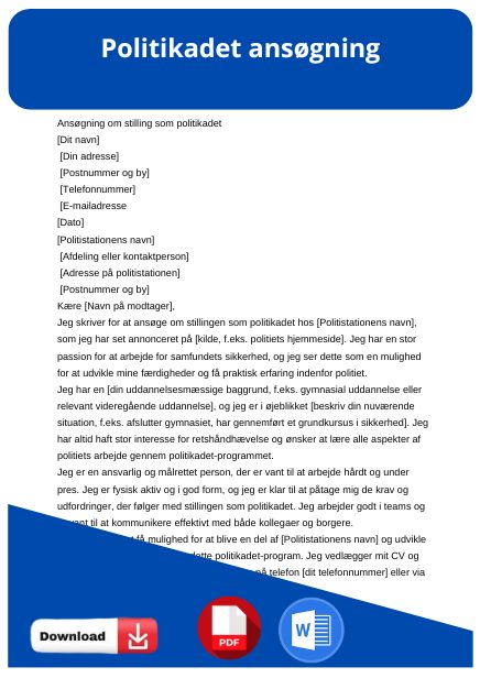 skabelon til politikadet ansøgning