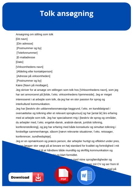 skabelon til tolk ansøgning